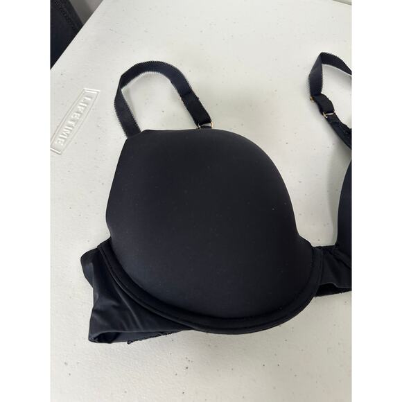 Savage X Fenty Women Size 38C Black Bra Underwire Lace Band Padded - Picture 3 of 8